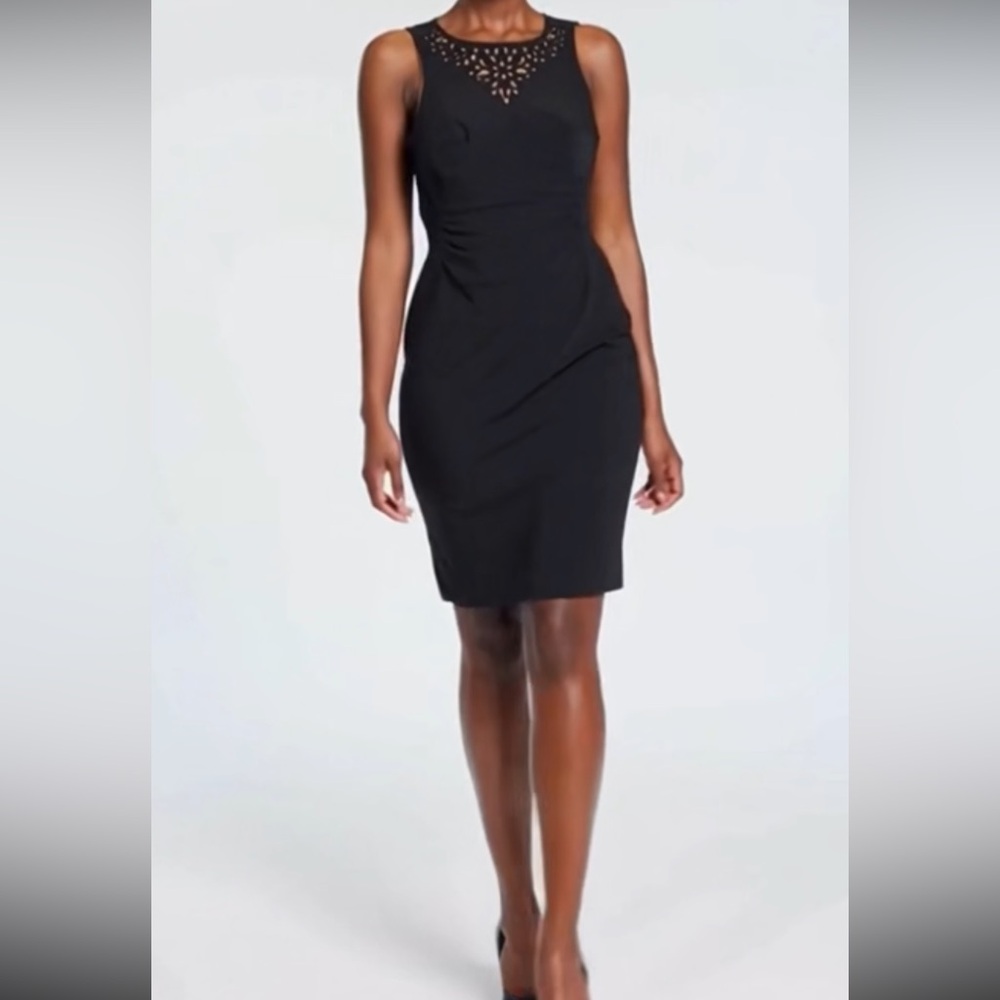Jessica Howard Beaded neck sheath cocktail dress